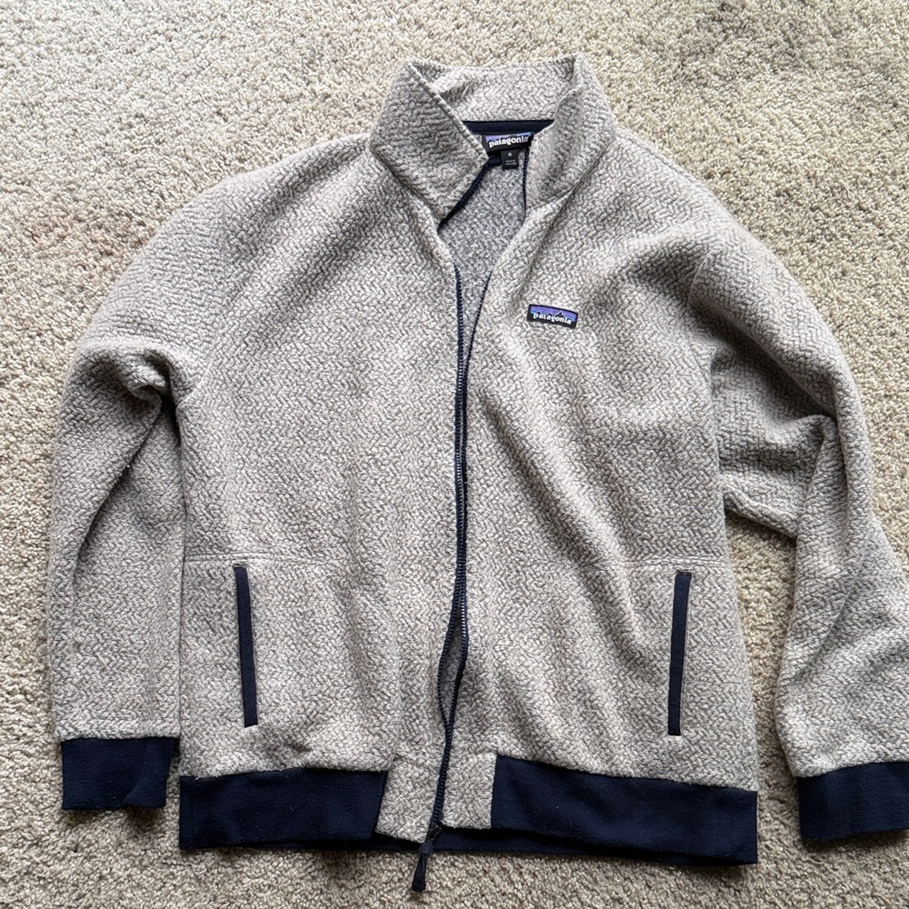 Patagonia Heather Gray and Navy Jacket